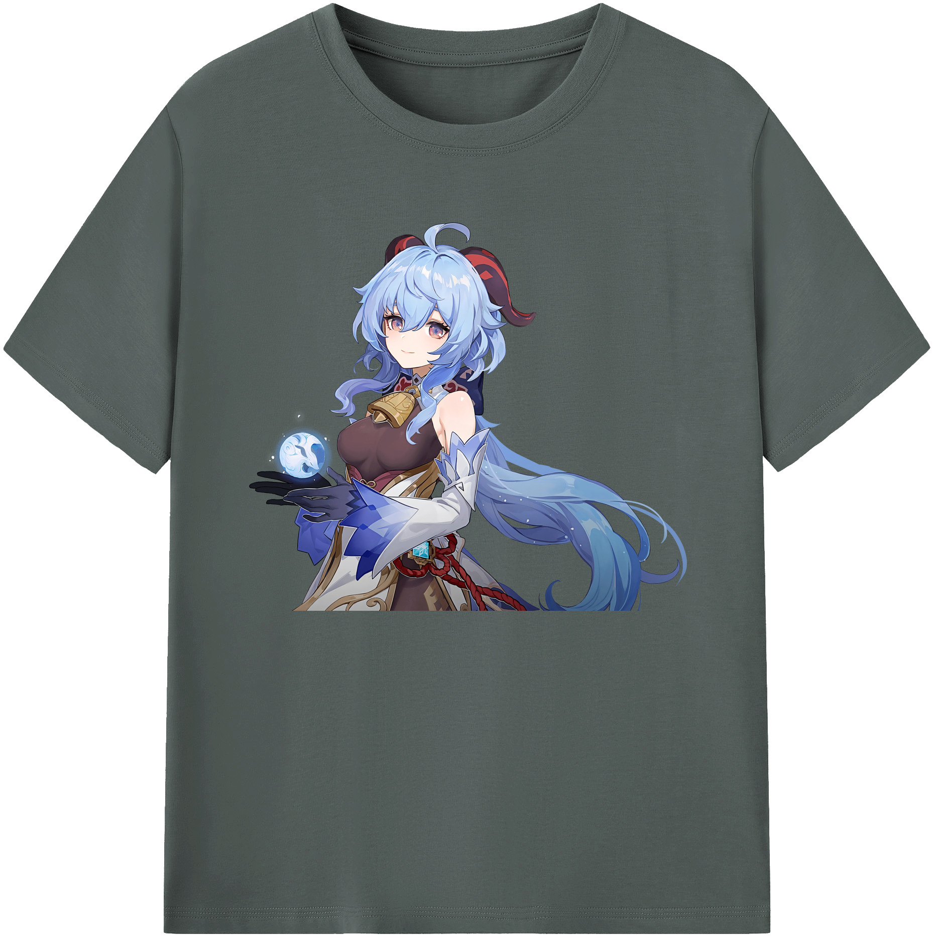 げんし神 甘雨 かんう genshin Ganyu 綿100％ メンズ半袖Tシャツ｜肌触りやわらか＆通気性